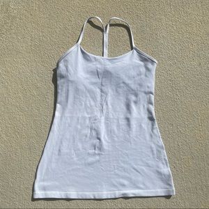 Lululemon Power Pose Tank Top Women’s Size 6 White - Built In Bra - Y Back Shirt